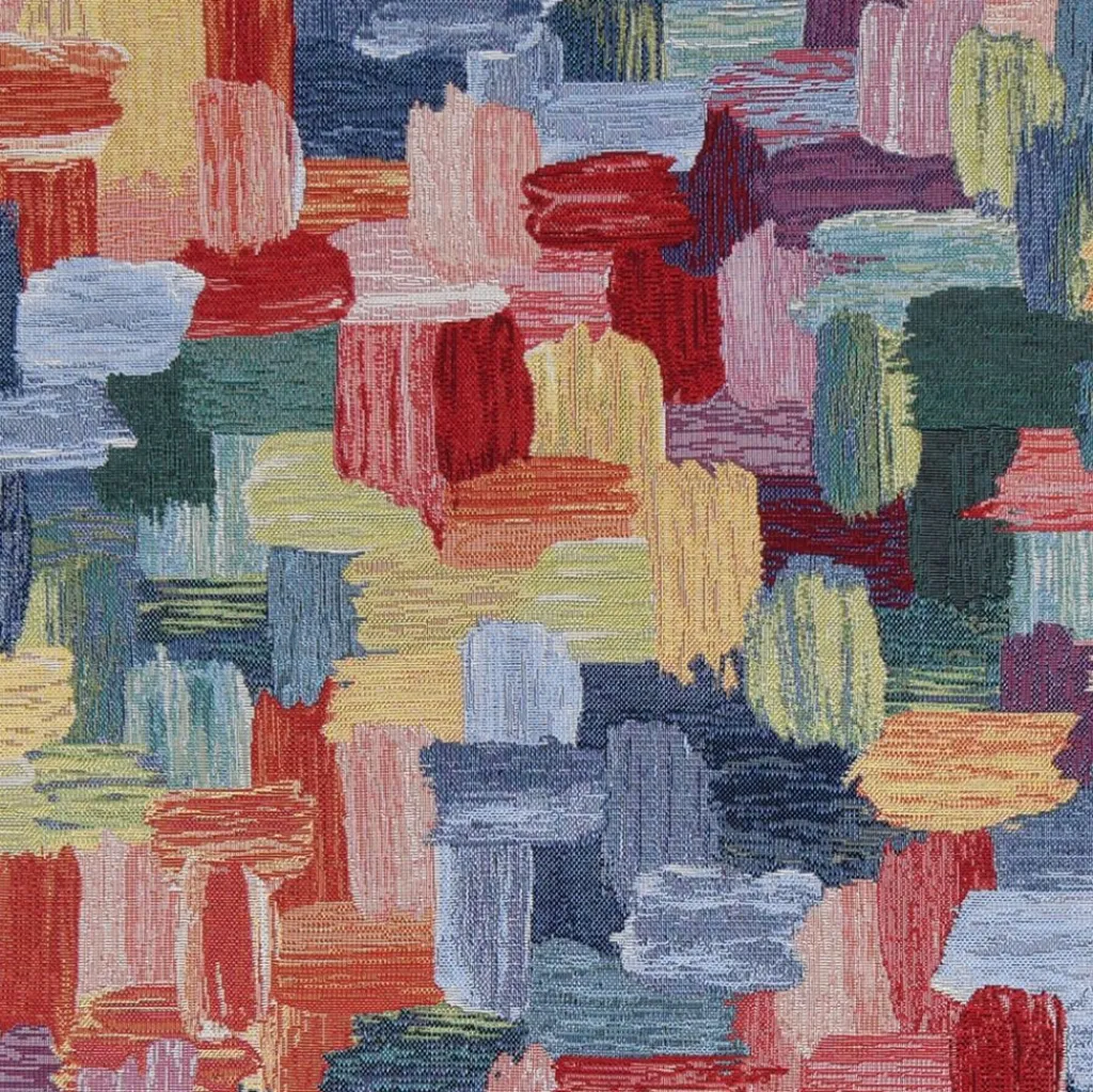 Mönstrade Möbeltyger|Abstract colourful art gobelängtyg