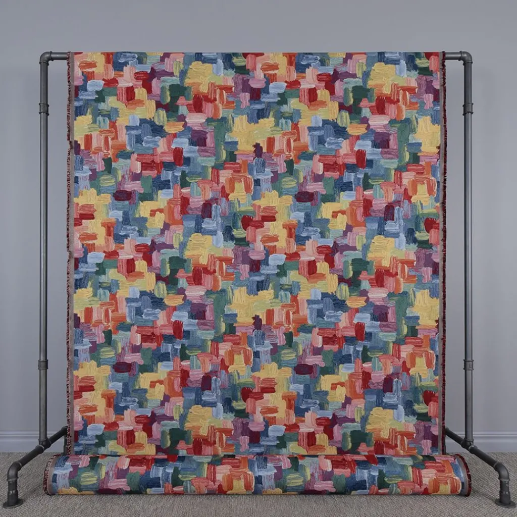 Mönstrade Möbeltyger|Abstract colourful art gobelängtyg