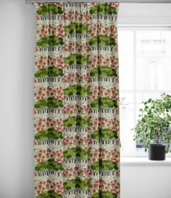 Arvidssons textil Gardiner Mönstrade|Allé grön gardiner