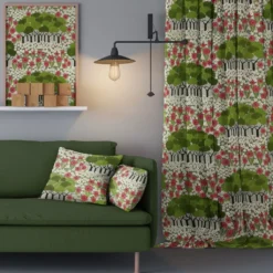 Arvidssons textil Gardiner Mönstrade|Allé grön gardiner