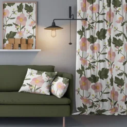 Arvidssons textil Gardiner Mönstrade|Anemon rosa gardiner