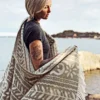 Kerstin Landström Design Ullplädar|Anno brun ullpläd 130x180cm - inspirerad av ett kulturarv från Dalarna