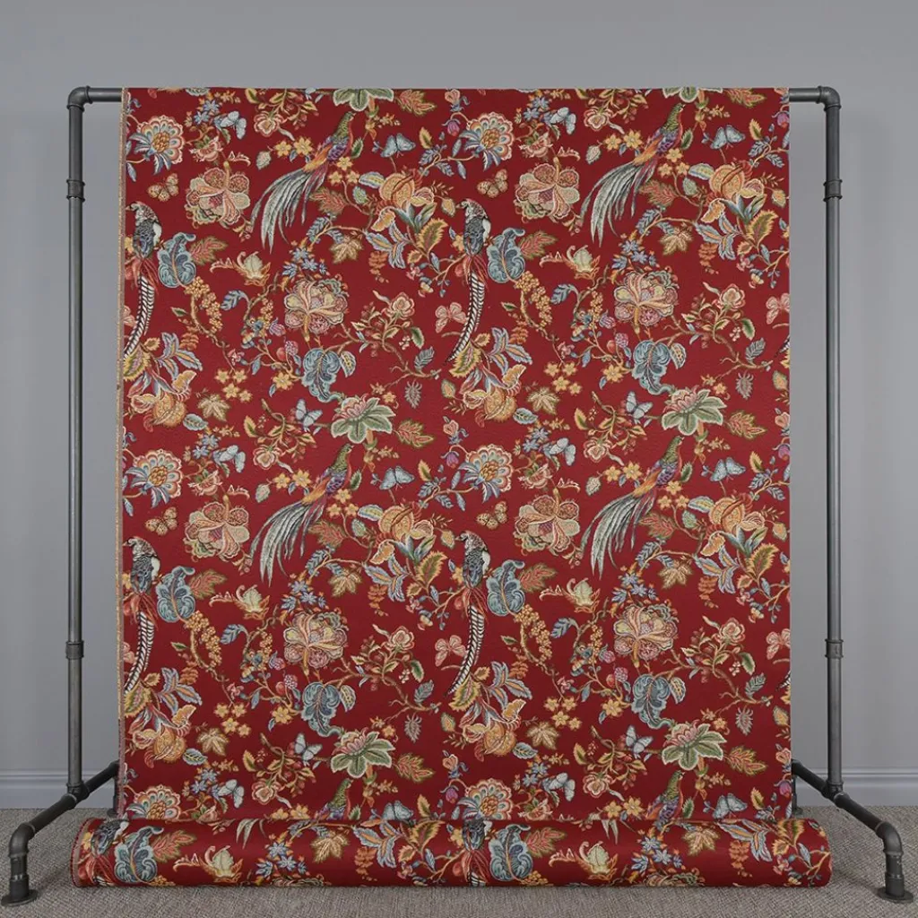 Nordisk Textil Blommiga Möbeltyger|Mönstrade Möbeltyger|Bailey röd gobeläng