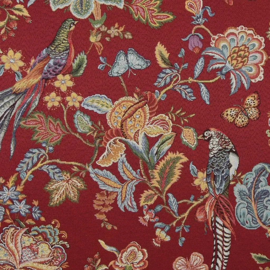 Nordisk Textil Blommiga Möbeltyger|Mönstrade Möbeltyger|Bailey röd gobeläng