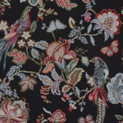 Nordisk Textil Blommiga Möbeltyger|Mönstrade Möbeltyger|Bailey svart gobeläng