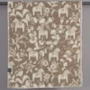 Arvidssons textil Babyfiltar|Ullplädar|Barnfilt Leksand beige 65x95cm med dalahästar och kurbits