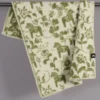 Arvidssons textil Babyfiltar|Ullplädar|Barnfilt Leksand grön 65x95cm med dalahästar och kurbits