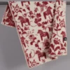 Arvidssons textil Babyfiltar|Ullplädar|Barnfilt Leksand röd 65x95cm med dalahästar och kurbits