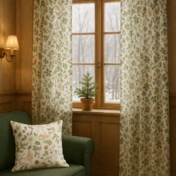 Arvidssons textil Gardiner Mönstrade|Julgardiner|Barr & Blom offwhite gardiner