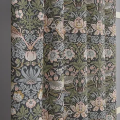 Nordisk Textil Gardiner Mönstrade|Beautiful birds grå-blå gardiner