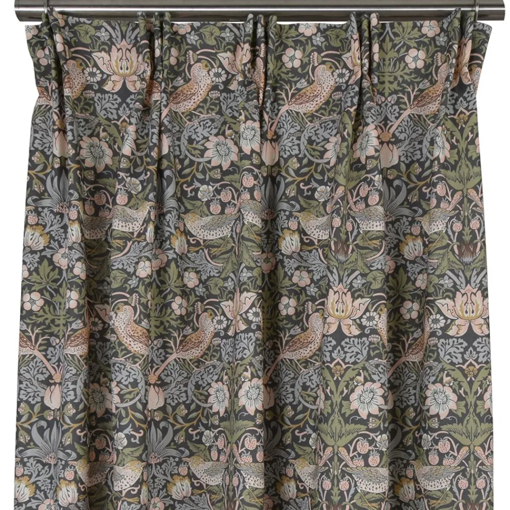 Nordisk Textil Gardiner Mönstrade|Beautiful birds grå-blå gardiner