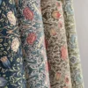 Arts & Crafts Tyger|Gardintyger Mönstrade|Birds and roses petrol tyg