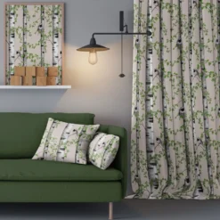 Arvidssons textil Gardiner Mönstrade|Björkdungen beige gardiner