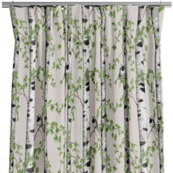 Arvidssons textil Gardiner Mönstrade|Björkdungen beige gardiner