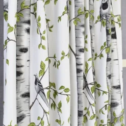 Arvidssons textil Gardiner Mönstrade|Björkdungen vit gardiner
