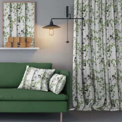 Arvidssons textil Arvidssons Textil|Gardintyger Mönstrade|Björkdungen vit tyg
