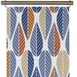 Arvidssons textil Panelgardiner|Blader blå panelgardiner