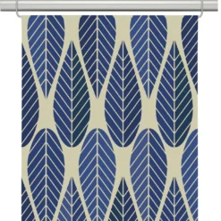 Arvidssons textil Panelgardiner|Blader culla blå panelgardiner