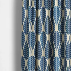 Arvidssons textil Gardintyger Mönstrade|Arvidssons Textil|Blader culla blå tyg