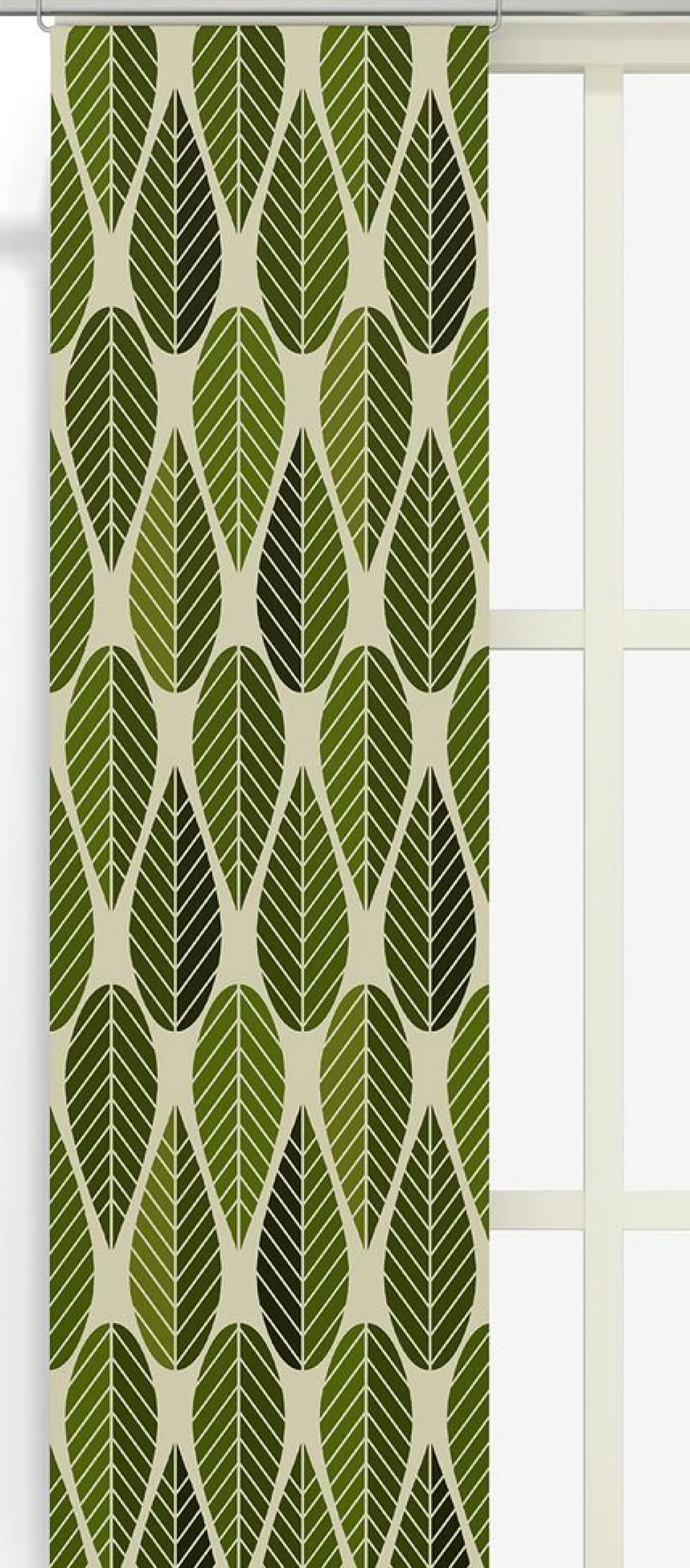 Arvidssons textil Panelgardiner|Blader culla grön panelgardiner