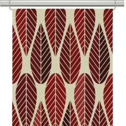 Arvidssons textil Julgardiner|Panelgardiner|Blader culla röd panelgardiner