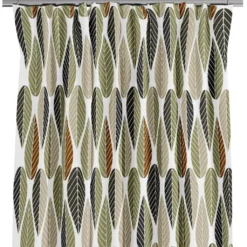 Arvidssons textil Gardiner Mönstrade|Blader grön-beige gardiner