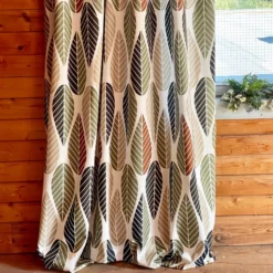 Arvidssons textil Gardintyger Mönstrade|Arvidssons Textil|Blader grön-beige tyg