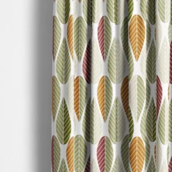 Arvidssons textil Gardiner Mönstrade|Blader grön-rost gardiner