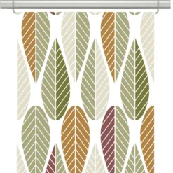 Arvidssons textil Panelgardiner|Blader grön-rost panelgardiner