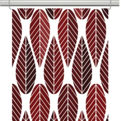 Arvidssons textil Panelgardiner|Blader röd panelgardiner