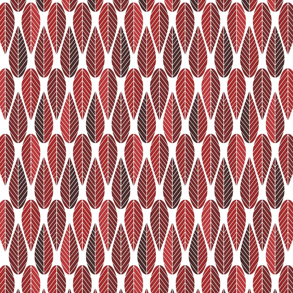 Arvidssons textil Gardintyger Mönstrade|Arvidssons Textil|Blader röd tyg