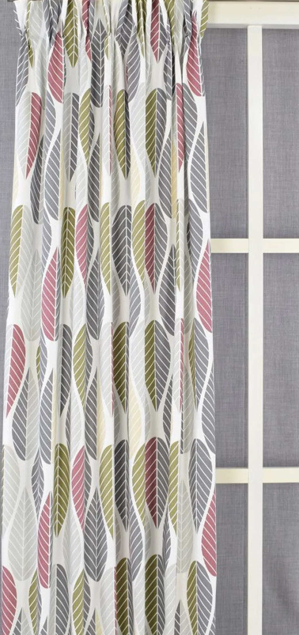 Arvidssons textil Gardiner Mönstrade|Blader rosa gardiner