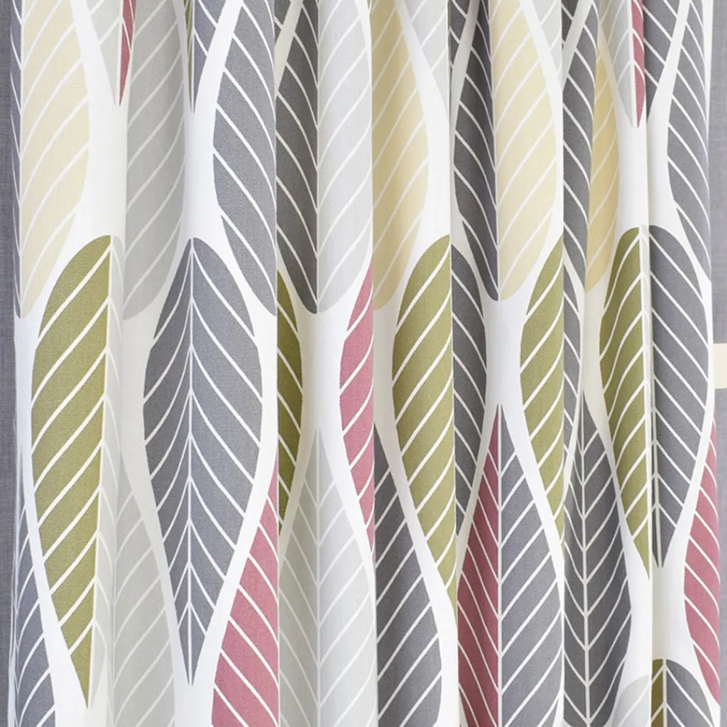 Arvidssons textil Gardiner Mönstrade|Blader rosa gardiner