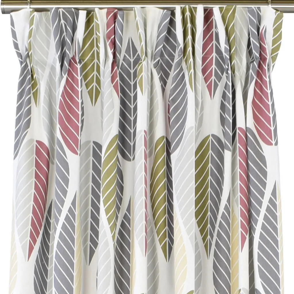 Arvidssons textil Gardiner Mönstrade|Blader rosa gardiner