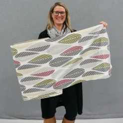 Arvidssons textil Gardinkappor Mönstrade|Blader rosa gardinkappa metervara