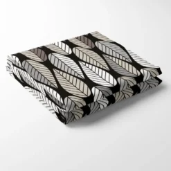 Arvidssons textil Bordsduk|Blader svart bordsduk