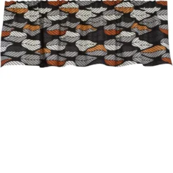 Arvidssons textil Gardinkappor Mönstrade|Blader svart-orange gardinkappa metervara
