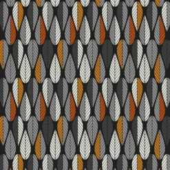 Arvidssons textil Gardintyger Mönstrade|Arvidssons Textil|Blader svart-orange tyg