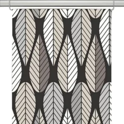 Arvidssons textil Panelgardiner|Blader svart panelgardiner
