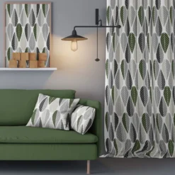 Arvidssons textil Gardintyger Mönstrade|Arvidssons Textil|Blader vit-grå tyg
