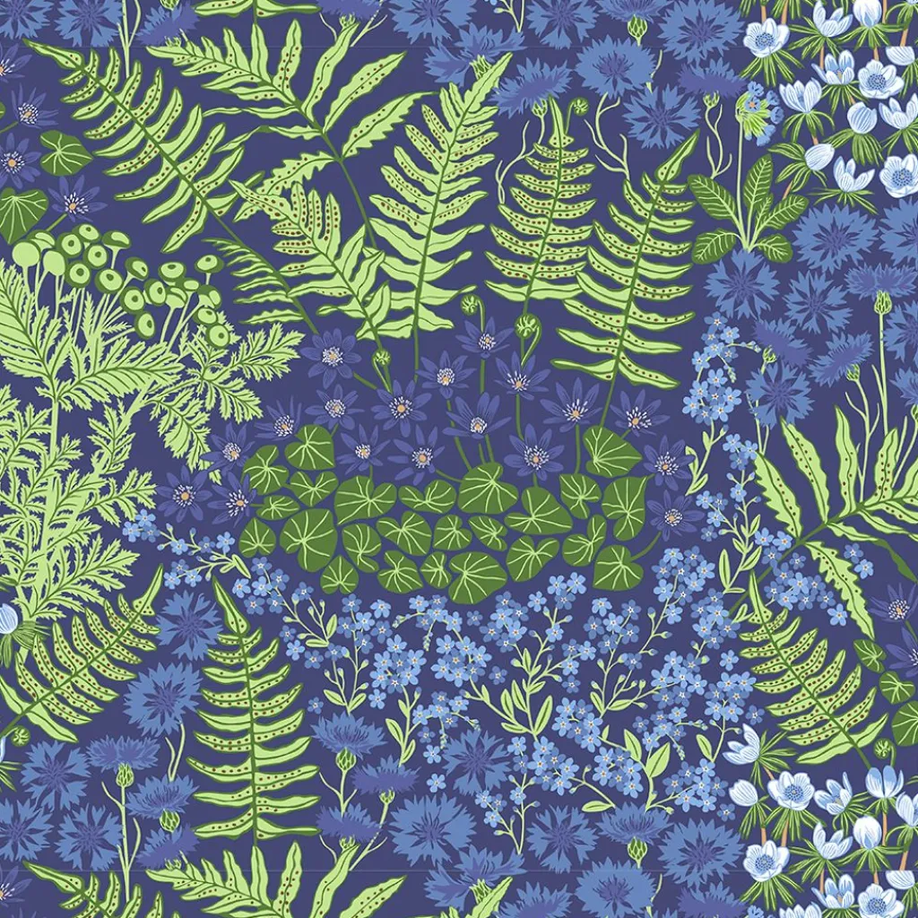 Arvidssons textil Brickor|Blå Blom blå bricka 27×20cm