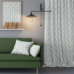 Arvidssons textil Gardintyger Mönstrade|Arvidssons Textil|Blåklocka vit tyg