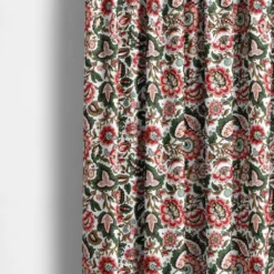 Nordisk Textil Gardiner Mönstrade|Blombacka mörkgrön gardiner