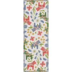 Ekelund Bordslöpare|Ekelund Löpare|Blomsterhäst löpare 35X100 – Ekologisk bomull med dalahästmotiv