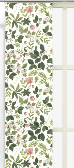 Arvidssons textil Panelgardiner|Blomsterlund grön - panelgardiner