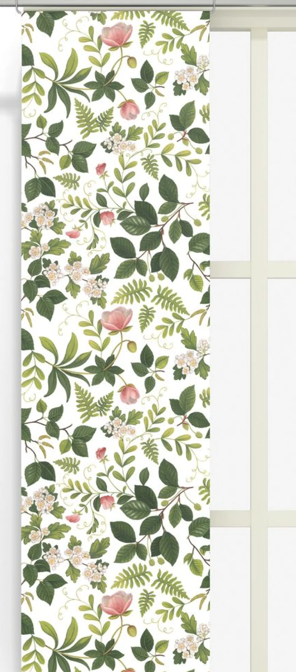 Arvidssons textil Panelgardiner|Blomsterlund grön - panelgardiner