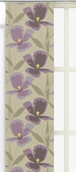 Arvidssons textil Panelgardiner|Blomsterskrud culla lila panelgardiner