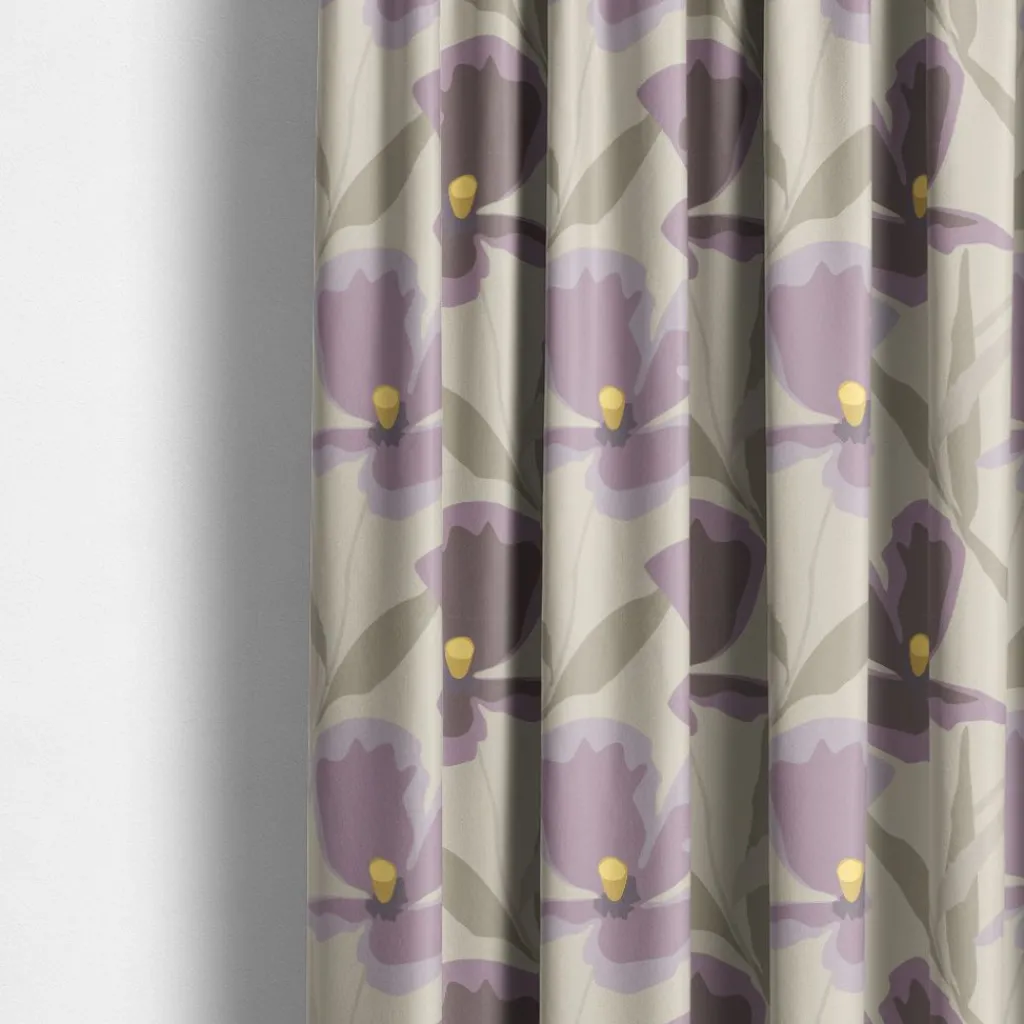 Arvidssons textil Gardintyger Mönstrade|Arvidssons Textil|Blomsterskrud culla lila tyg