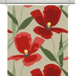 Arvidssons textil Panelgardiner|Blomsterskrud culla röd panelgardiner