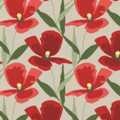 Arvidssons textil Gardintyger Mönstrade|Arvidssons Textil|Blomsterskrud culla röd tyg